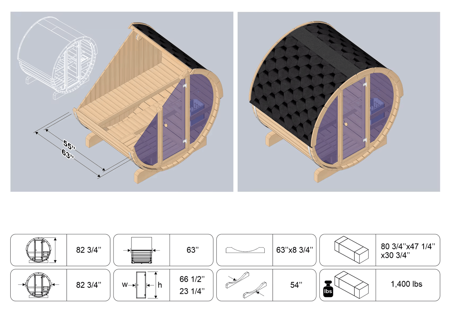 Vault Of Wellness 4-6 persons Barrel Sauna